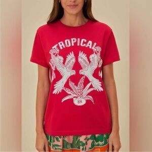 FARM rio Tropical Parrot Graphic Tee - Red xs